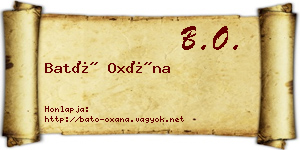 Bató Oxána névjegykártya